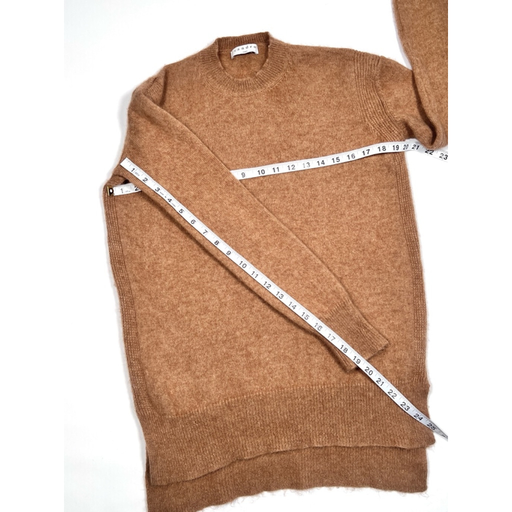 Sandro PARIS Womans Sweater Italy Size 1 100% Camel Tan Brown - Picture 6 of 11